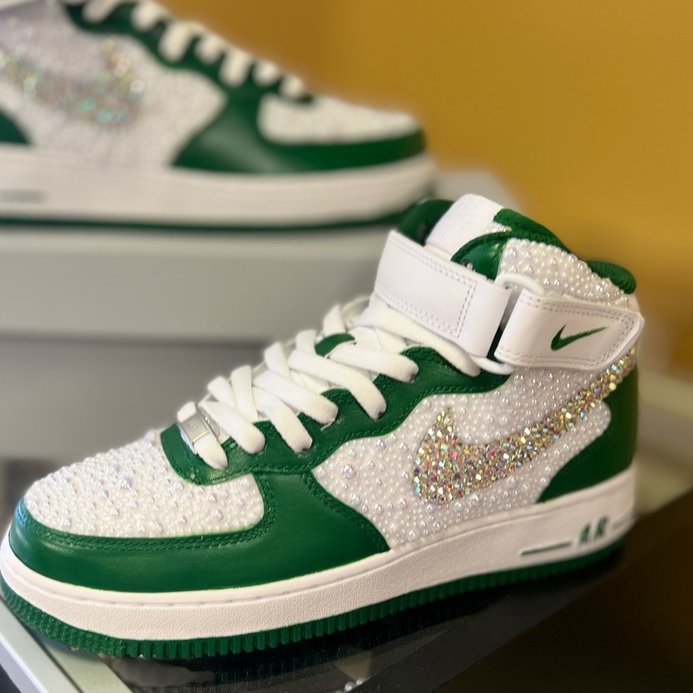 Custom painted custom blinged Air Force Ones